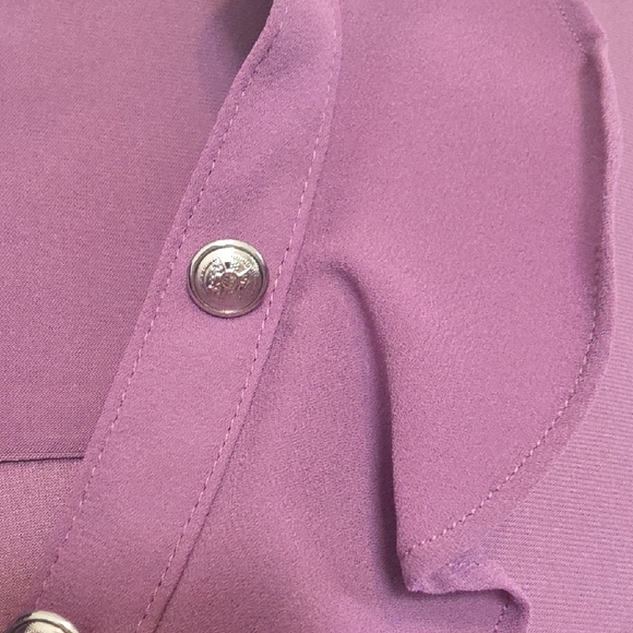 White House Black Market Lavender Ruffle Blouse - Picture 3 of 4